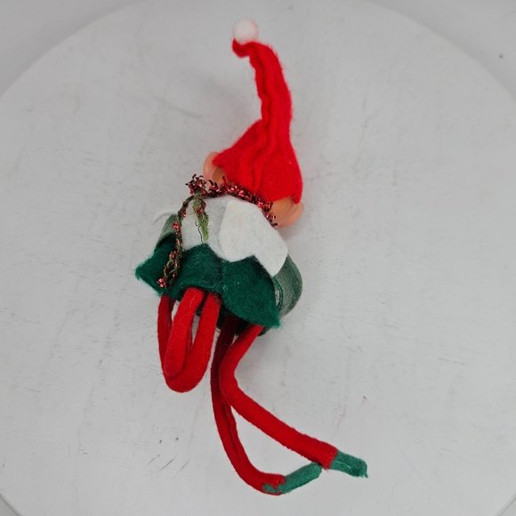 Vintage Knee Hugger Pixie Elf Rubber Face Long Legs Christmas Decor - Picture 4 of 8